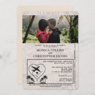 Ivory Hawaii Faire-part de mariage de passeport
