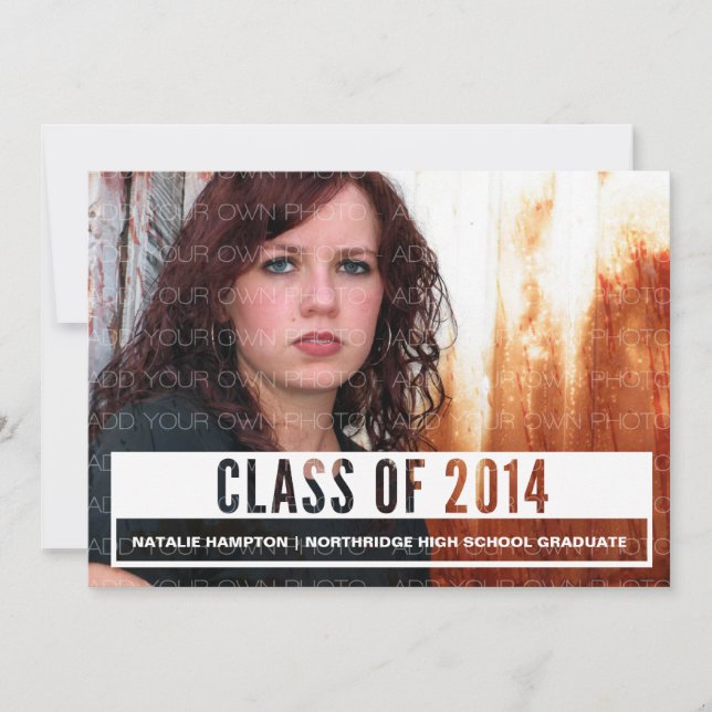 Ivory Modern Cut Out Grad Invitation (Devant)