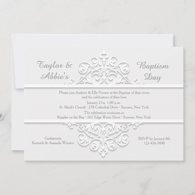 Ivory Railing Invitation religieuse (Devant)