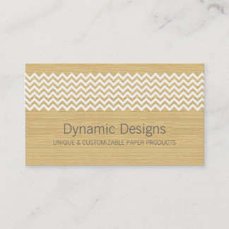 Ivory Rustic Chevron Carte de visite