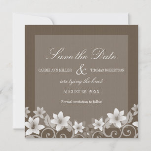 Ivory Rustic Floral Sauvez la date Invitation