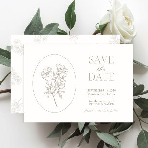 Ivory & Sand Chic Faire-Part de Mariage Floral