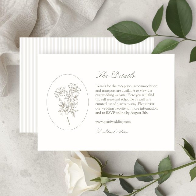 Ivory & Sand | Faire-part de mariage ovale botaniq (Créateur téléchargé)