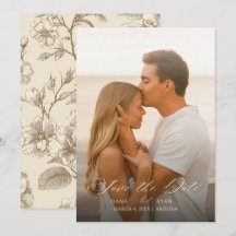 Ivory Vintage Fleurs Mariage Save the Date