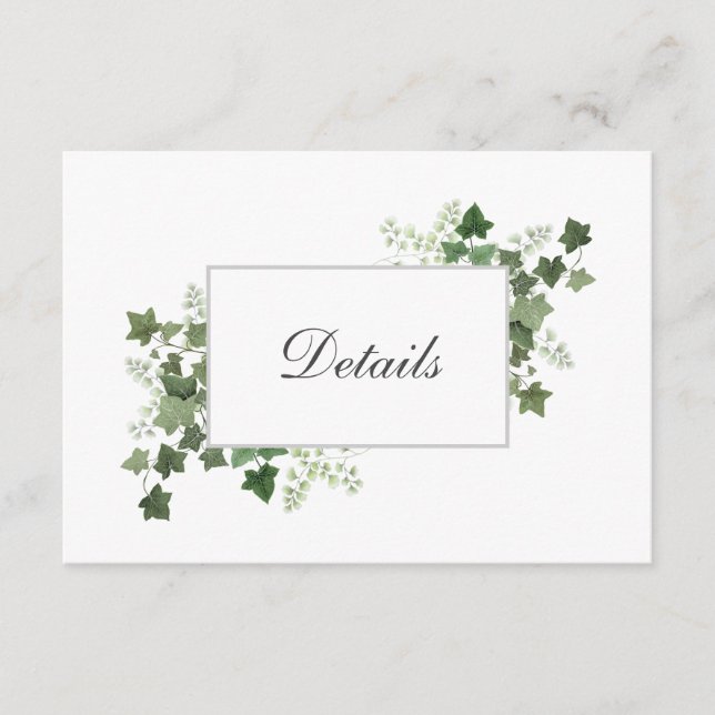 Ivy et Fern Détails du Mariage Carte de boîtier (Devant)