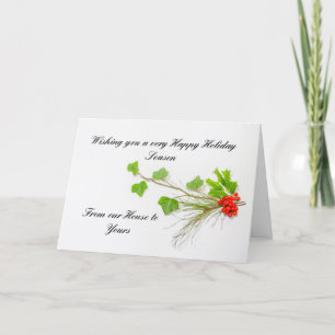 Ivy, saint, pin et baies invitation de vacances