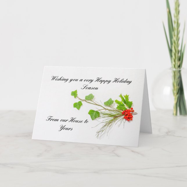 Ivy, saint, pin et baies invitation de vacances (Devant)