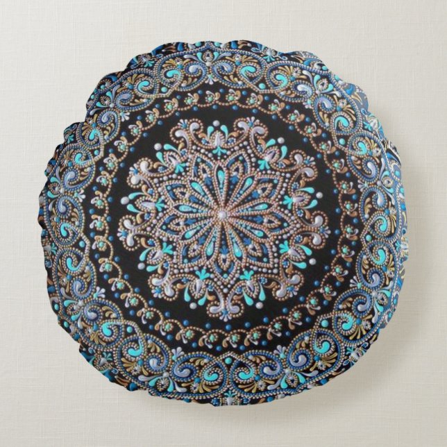 ize : Coussin Rond (16") Zazzle oreillers maintena (Devant)
