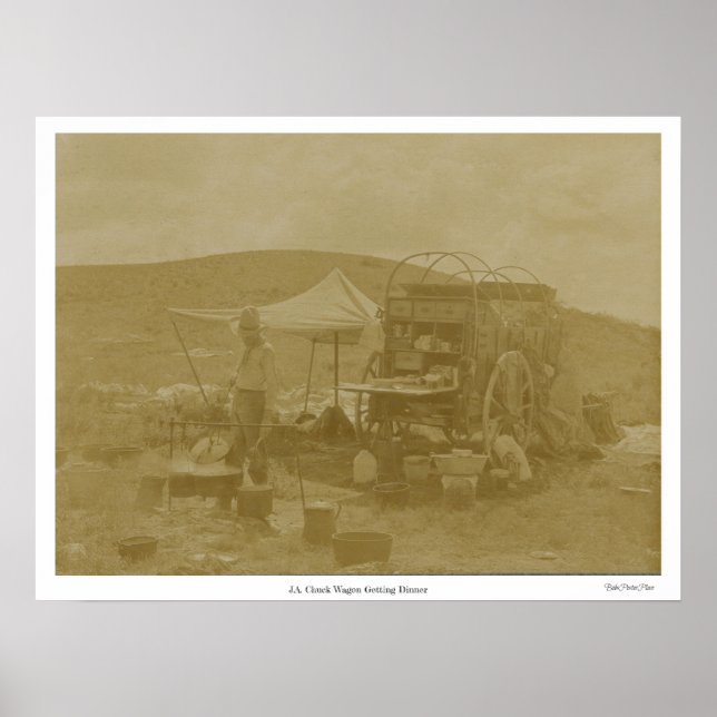 "J.A. Chuck Wagon, Obtenir Le Dîner" Poster (Devant)