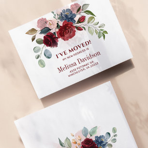 J’ai déménagé la Bourgogne Faire-part botanique fl