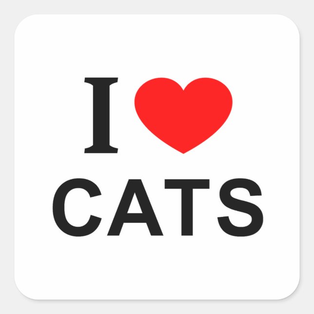 J'❤️ CHATS J'AIME CHATS J'AIME CHATS AUTOCOLLANT C (Devant)