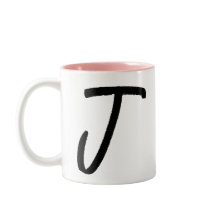 J initial et nom personnalisé Café Mug