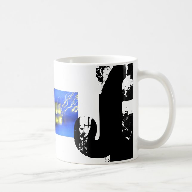 J Monogram Typographie Cool Grunge Mug (Droite)