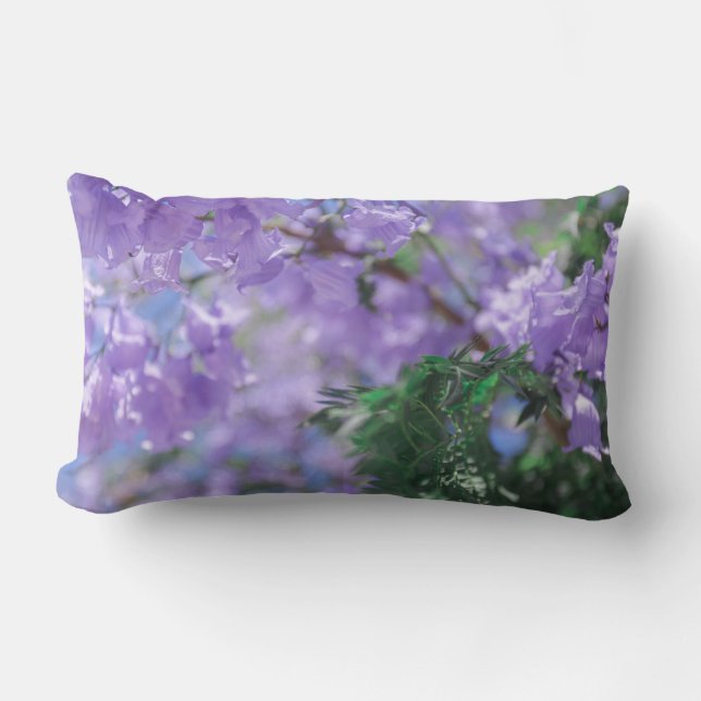 Jacaranda Arbre Fleurs Jeter Coussin Oreiller (Recto)