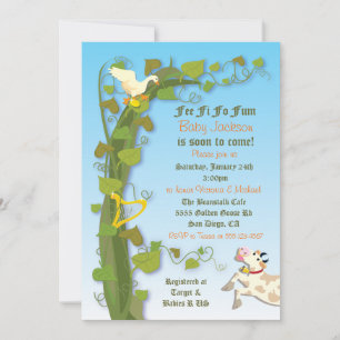 Jack et les invitations de baby shower de tige de