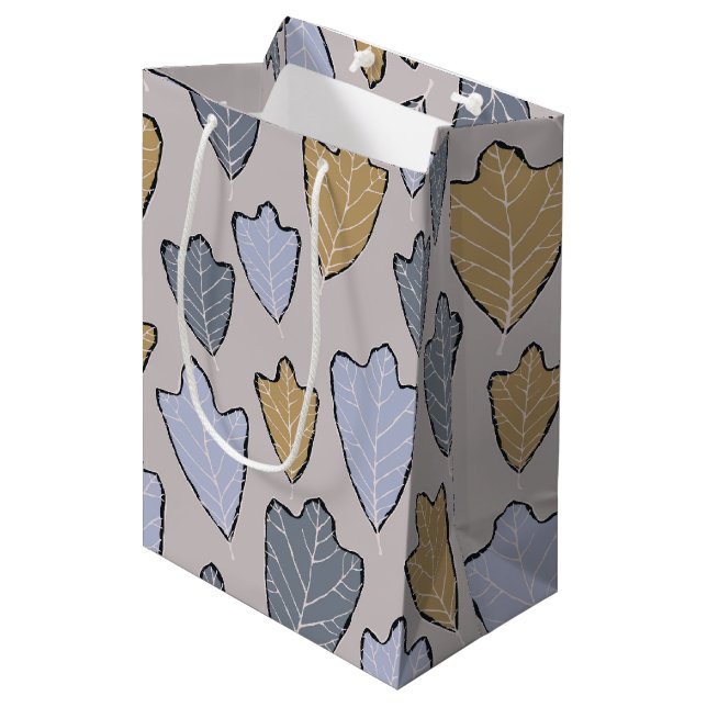 Jack Frost Feuille Motif moyen sac cadeau (Devant Angle)