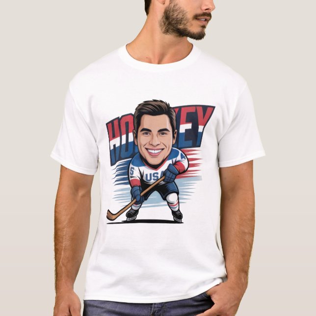 Jack Hughes Team USA Hockey Smile Fan T-Shirt (Devant)