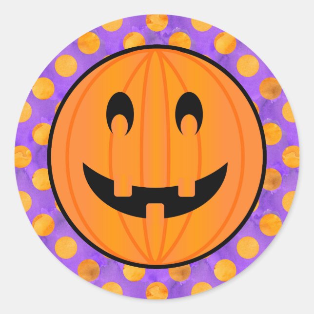 Jack-o'-lantern avec Stickers à points Polka Hallo (Devant)