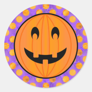 Jack-o'-lantern avec Stickers à points Polka Hallo