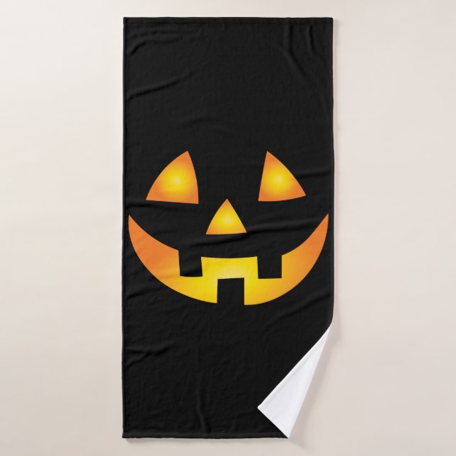 Jack-o'-lantern Déplaisant Citrouille face Hallowe (Serviette de bain)