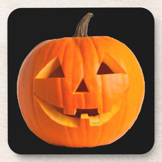 Jack-O-Lantern en plastique dur 6 Dessous de verre (Devant)