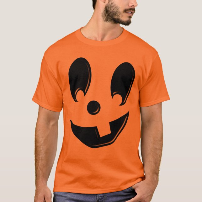 Jack-O-Lantern face soyeux avec T-shirt Orange den (Devant)