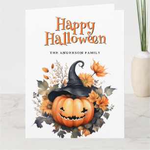 Jack O’Lantern Fantôme Floral Bonne Carte d’Hallow
