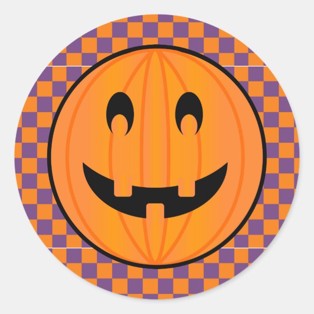 Jack-o'-lantern, Stickers Design Checker Halloween (Devant)