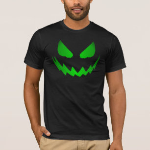 Jack-o'-lantern vert au néon font face au T-shirt