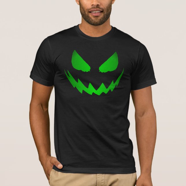 Jack-o'-lantern vert au néon font face au T-shirt (Devant)