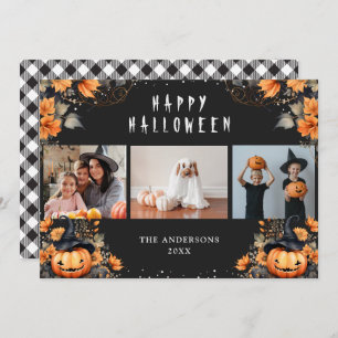 Jack-O-Lanterns Photo Happy Halloween Cartes