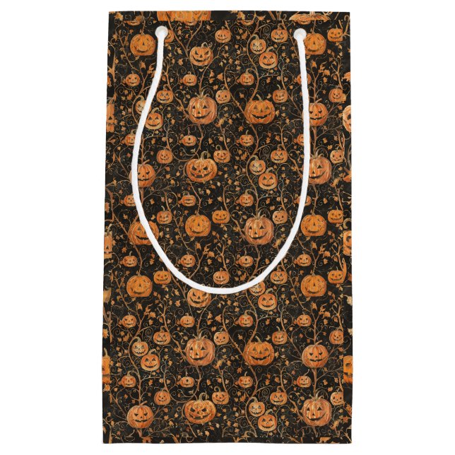 Jack-o-Lanterns sur le sac cadeau de la vigne (Devant)