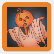 JACK O'LANTERN CARRÉ STICKER HALLOWEEN