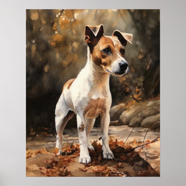 Jack Russel Terrier Dog Art Imprimer Poster (Devant)