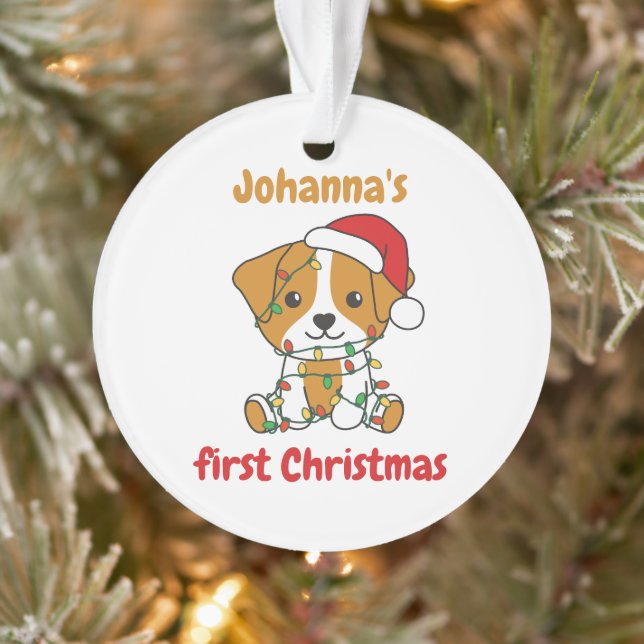 Jack Russell Noël Babys premier Noël (Arbre)