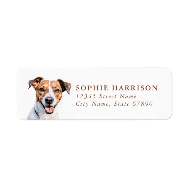 Jack Russell Terrier Adresse de retour Étiquettes (Devant)