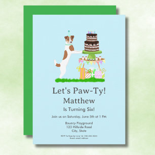 Jack Russell Terrier Avec Anniversaire Invitation 