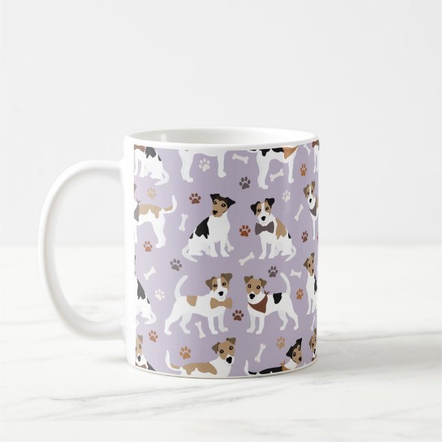 Jack Russell Terrier Paws et Bones Coffee Mug (Gauche)