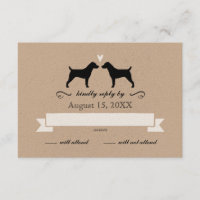 Jack Russell Terrier Silhouettes Mariage RSVP