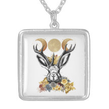 Jackalope Triple Moon Goddess Collier