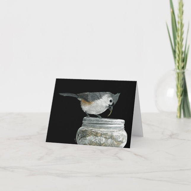 "Jackpot !" - Carte Tufted Titmouse (Devant)