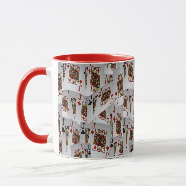 Jacks, Cartes De Poker, Mug De Café Rouge Combo (Gauche)