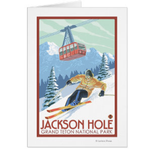 Jackson Hole, skieur du Wyoming et tram