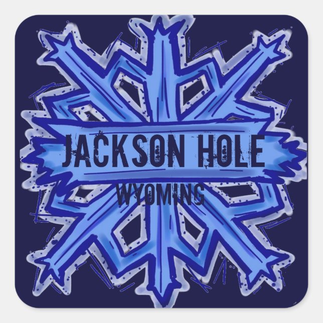 Jackson Hole Wyoming stickers de flocon de neige (Devant)