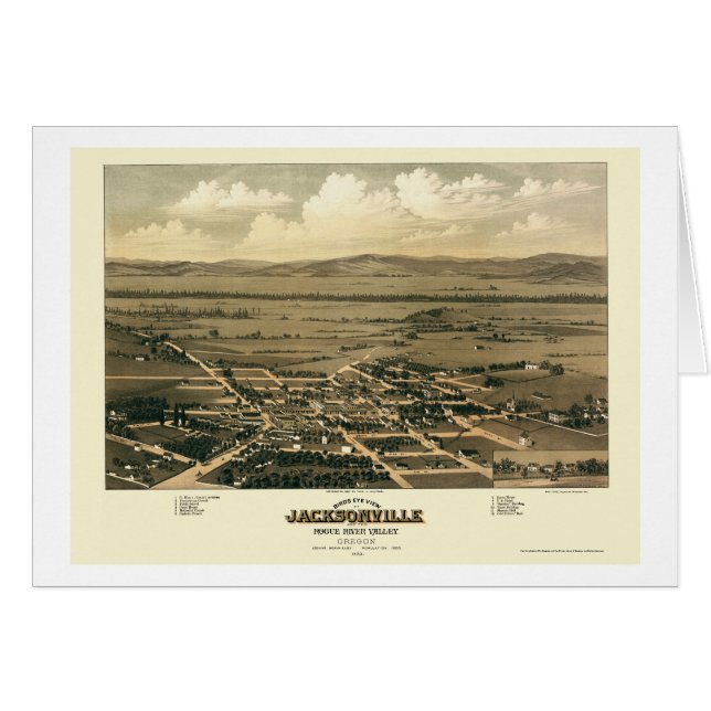 Jacksonville, OU carte panoramique - 1883 (Devant horizontal)
