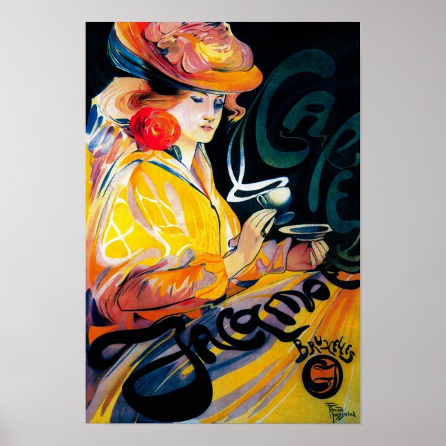 Jacqmotte Caf � Poster Vintage Europe (Devant)
