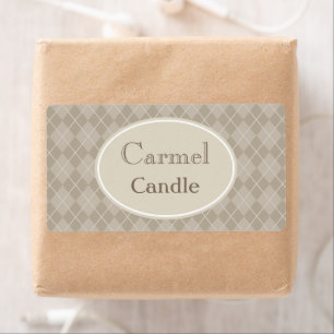 Jacquard beige Étiquettes personnalisés