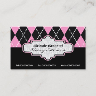 Jacquard blanc noir carte de visite tendance