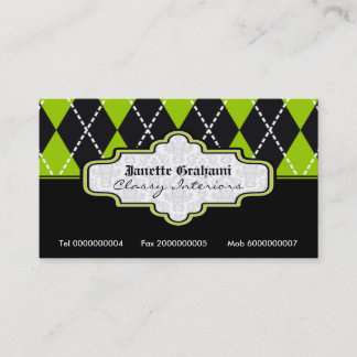 Jacquard blanc noir carte de visite tendance