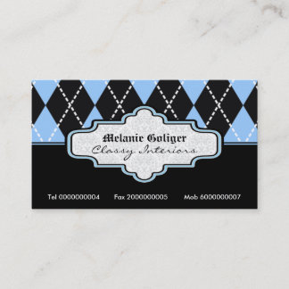 Jacquard blanc noir carte de visite tendance